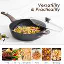 SENSARTE Nonstick Frying Pan Skillet with Lid, 12 Inch Large Deep Frying Pan, 5 Qt Non Stick Saute Pan with Cover, Induction Pan, Healthy Non Toxic Cooking Pan with Helper Handle, PFOA PFOS Free