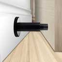 Door Stoppers - Heavy-Duty Adjustable Stoppers for Bottom, Top, and Wall of Door  Anti Break-in 304 Stainless Steel Door Stops with Rubber Buffers(Black)