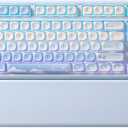 YUNZII B87 Wireless Mechanical Keyboard,QMK/VIA Programmable,TKL Layout 87 Keys,BT/2.4G/USB-C,Hot Swap Gasket Mount RGB Backlit Gaming with Wrist Rest for Win/Mac(Blue, Milk V2)