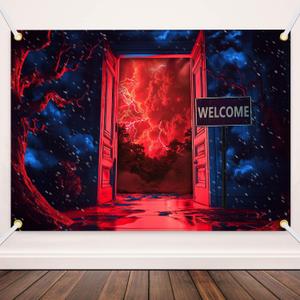 6x4ft Horror Forest Background Welcome to The Other Side Backdrops Backdrop Reversing World Gate Backdrop Kids Birthday Party Decorations Studio Photo Props TAYHBDJ054