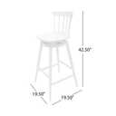 Christopher Knight Home Mia Farmhouse Spindle Back 30" Rubberwood Swivel Barstools (Set of 2), White, 19.50 inches D x 19.50 inches W x 42.50 inches H
