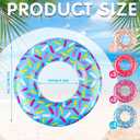 Meooeck 12 Pcs Inflatable Donut Assorted Inflatable Suckers Birthday Party Decoration Candy Balloons Props Favors for Swimming Pool, 4 Styles