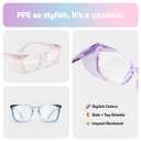 Stoggles Square Z87.1 Certified Polycarbonate Safety Glasses, Scratch & Shatter-Proof, Blue-Light & UV Blocking Lens, Top & Side Shields, Anti-Fog Dip Coated, Durable, Protective & Stylish Eyewear (Medium, Charcoal)