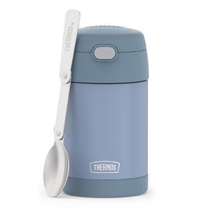 THERMOS FUNTAINER Insulated Food Jar, 16 Ounce, Kid Friendly Food Jar with Foldable Spoon,  Blue