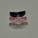 3 Pairs Y2K Sunglasses for Women Men Trendy Shield Wrap Around Sun Glasses, Rimless Star, Oversized Fashion Frameless Glasses (Black, Silver,pink)