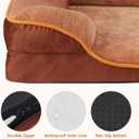 Sweetcrispy Orthopedic Large Dog Bed, Waterproof Pet Sofa Supportive Bed | XL Pet Bed with Removable & Washable Cover, Non-Slip Base Dog Couch, Egg Crate Foam with Bolster Sides, Brown