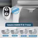 YASFEL Bidet Attachment for Toilet, Toilet Bidet Non-Electric Bidet Toilet Attachment Dual Nozzles for Frontal/Rear Wash, Adjustable Pressure Control (Black/White)