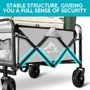 Collapsible Foldable Wagon, Beach Cart Large Capacity, Heavy Duty Folding Wagon Portable, for Outdoor Sports, Shopping, Camping, Gray