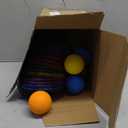 43 Pcs 3 in 1 Carnival Outdoor Games Combo Set for Kids Include 6 Plastic Cones, 12 Ring, 12 Bean Bags, 12 Plastic Ball, 10 Foot Play Parachute for Toddler Kids Party Play Decoration ( Play Parachute Missing )