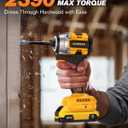 20V Cordless Impact Driver (Bare Tool) Compatible with DeWalt Battery, 2390 IN-LBS Max Torque, 3300 RPM, 1/4" Hex Brushless Impact Driver, 4-Speed Forward/Reverse Control, LED Light, S2 Steel Bits Set