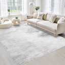 Area Rugs 6x9 Living Room: Washable Rug Modern Abstract Large Rugs Soft Non Slip Neutral Rug Stain Resistant Indoor Carpet for Bedroom Kitchen Dining Room Nursery Home Rugs(Grey,6'x9')