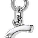 Sambaah Alphabet Charm Letter Beads Solid 925 Sterling Silver with Cubic Stones, Complete A~Z Gift Options fit Pandora European Bracelets(C)