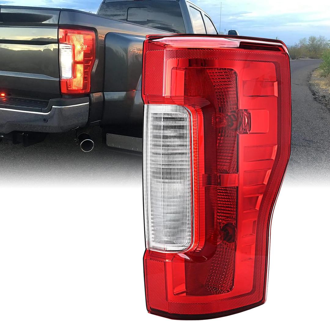 Tail Light Assembly Compatible with 2017 2018 2019 Ford F-250 F-350 Super Duty Right Passenger Side Taillights Rear Brake Signals with Bulbs, Replace HC3Z13404F