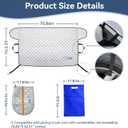 Big Hippo Thickened Car Windshield Cover for Snow and Ice,Heavy Duty Windshield Snow Cover, All-Weather Protection Against Hail, Wind and Sun, Fits Large SUVs & Trucks (70.86x42.5/Silver)