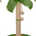 Cat Scratching Post for Indoor Cats and Kitten - 23.6 Inch Tall Cat Scratching Post with Sisal Rope, Palm Tree Scratch Post with Hanging Ball