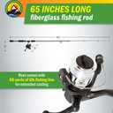 Wakeman Fiberglass Fishing Rod and Reel Combo – 2-Piece 65-Inch Medium Action Spinning Rod Set for Lake Fishing