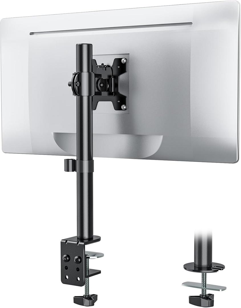 WALI Single Monitor Mount, Monitors Desk Mount, Single Monitor Arm Holds Screen Up to 32inch, 22lbs, Fully Adjustable Mount Designed for Home Office Application(M001S), Black (Standard)