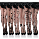 6 Pairs Bow Stockings Tights for Women Fishnet Tights High Waist Stockings Black Lace Pantyhose Bows Hosiery Goth Fishnet Leggings Pantyhose for Halloween Party Accessories