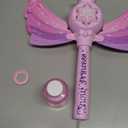 Bubble Wands for Kids Girls - LED Light & Music Bubble Machine: 3 AA Batteries & 2 Bubble Solutions, Outdoor Party Birthday Toys for Toddlers, Gift for 3 4 5 6 7 8 Year Old Girls (Pink)