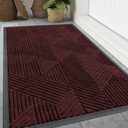 Smiry Front Door Mat Outside Entrance, Low Profile Rubber Doormat, 47x23