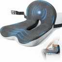 Truck Driver Seat Cushion, Memory Foam L-Shaped Ergonomic Cushion for Office Chairs, Comfort & Support for Long Sitting