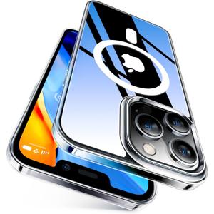 TORRAS Magnetic for iPhone 12 Case/iPhone 12 Pro Case, [Military Grade Drop Tested] [Compatible with MagSafe] Shockproof Translucent Hard Back Soft Slim Protective Case for iPhone 12/12 Pro, Clear