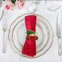 DOITOOL 6Pcs Christmas Napkin Rings,Christmas Napkin Holder Metal Napkin Rings for Dinners,Table Decoration, Tree Napkin Ring Xmas Party Supplies