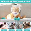 Cat Muzzle for Grooming, Transparent Cat Helmet with 4 Silicone Claw Covers, Adjustable Breathable Kitty Hood Anti Bite Bubble Astronaut Grooming Mask for Pet Bath Nail Trimming,L