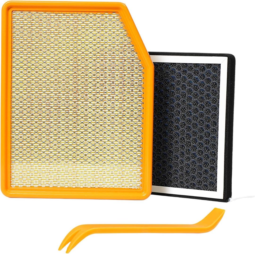 Engine Air Filter&Cabin Air Filter Combo-Compatible with Chevy Silverado 1500 2019-2026,Silverado 2500 HD/3500 HD 2020-2026,Tahoe 2021-2026/GMC Sierra 1500 2019-2026