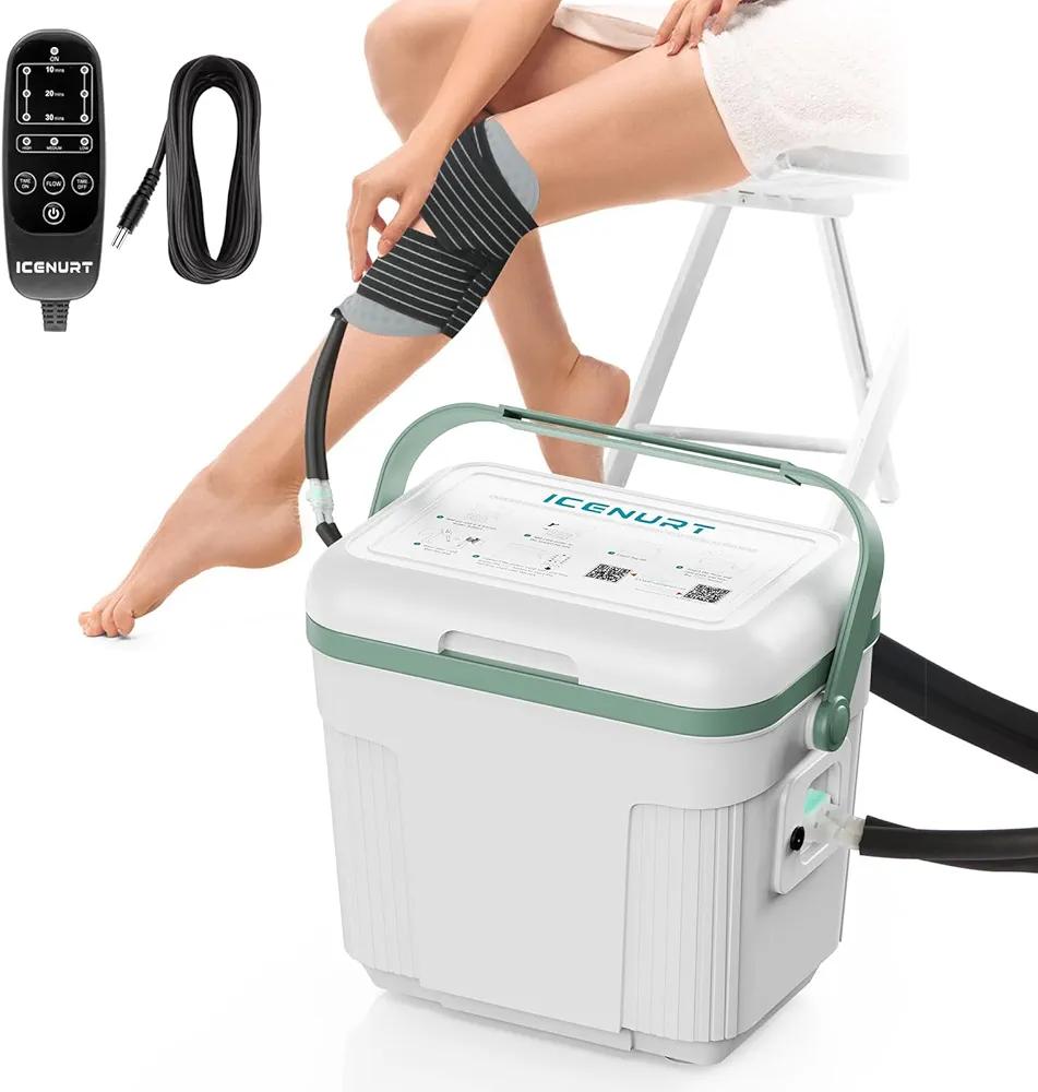 Cold Therapy Machine with Programmable Timer, Ice Machine for Knee After Surgery, Knee Replacement Recovery System, Cryotherapy Pain Relief w/Compression Pad for Shoulder, Hip and Ankle