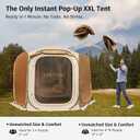 East Oak 1010 FT Pop Up Canopy Tent with Mesh Walls | Outdoor Screen House with 6 Sunshades | Waterproof Gazebo with Carry Bag | Portable Shelter for Camping, Patio, and Beach | Beige