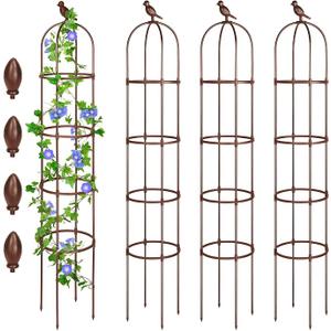 Sadnyy 6 ft Garden Obelisk Trellis, Heavy Duty Plant Supports, Brown