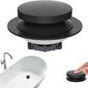 Hibbent 3 in 1 Metal Bathtub Drain Stopper, Universal Pop Up Tub Stopper, Bathtub Drain Hair Catcher, Removable Filter Basket, Drain Plug for 1.5''~2.4'' Drain, Brass Bullet Core, Matte Black