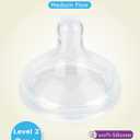 Silicone Nipple for Dr.Brown's Wide-Nick Baby Bottles,Level 2 Nipples, Medium Flow, 3m+, 6 Count