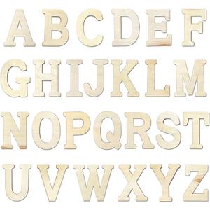 4 Inch 94 Pieces Wooden Letters Unfinished Wood Alphabet Letters for Crafts with Extras,Wall Decor