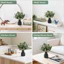 Dahey Artificial Eucalyptus Stems in Small Ceramic Vase Centerpiece Table Decorations Modern Farmhouse Decor Fake Eucalyptus Plants with Vase for Bathroom Kitchen Shelf Living Room Home Decor, Black