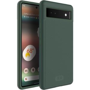 TUDIA MergeGrip [Military Grade] Designed for Google Pixel 6a Case (2022), [Drop Tested] Dual Layer Shockproof Slim Tough Non-Slip Heavy Duty Protective Phone Cases Cover - Pine Green