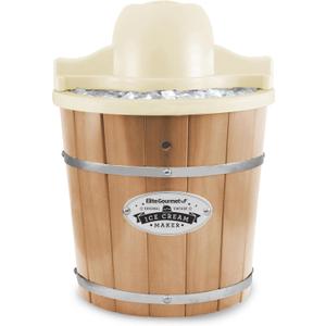 Elite Gourmet Maxi-Matic EIM-924L 4 quart Old Fashioned Electric Ice Cream Maker, Pine Bucket