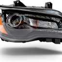 Headlights Assembly Compatible with 2012-2014 Chrysler 300,Headlamp Black Bezel Passenger Side Replacement CH2503235 68085416AF