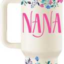 Nana Gifts Birthday Gifts for Nana Gift for Grandma from Granddaughter Grandson Grandkids Best Grandma Gift Ideas for Mothers Day Christmas 40oz Travel Cup Insulated Tumbler with Lid & Straw