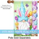 Texupday Welcome Bunny Gnome Easter Eggs Tulips Decoration Easter Spring Holiday House Flag Outdoor Yard Flag 28" x 40"