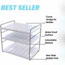 YAN & HIN Water Bottle Organizer for Cabinet, 3-Tier Expandable Bottle Storage Rack, Adjustable Height Holds 15 Bottles, Tumbler & Baby Bottle Organizer for Kitchen Pantry Counter (2 Pack) (Set of 2)