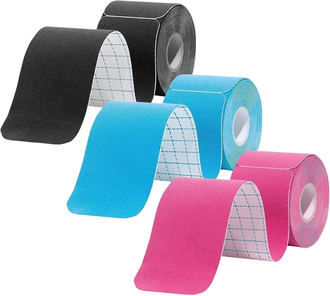 Kinesiology Tape for Knees PrecutKnee Tape for Knee Pain Relief Pre CutAthletic Tape Elastic Waterproof Sports Tape for Muscle Pain Relief(3 Rolls)