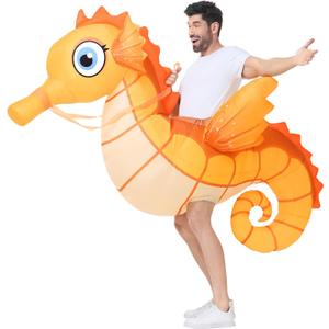 Spinosaurus Inflatable Seahorse Costume Adult,Funny Halloween Costume Men/Women,Blow Up Costumes for Party Cosplay