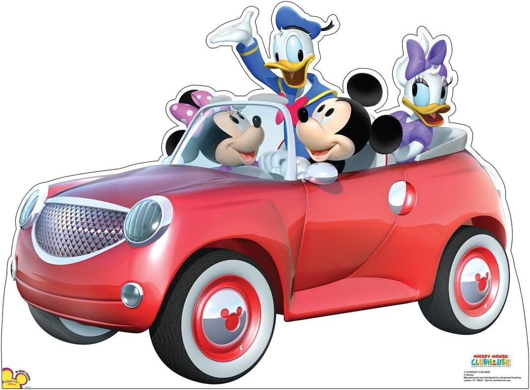 Cardboard People Mickey Mouse Car Ride Life Size Cardboard Cutout Standup - Disney's Mickey Mouse Clubhouse, One Size