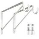 Kunzye 2 Pack Heavy Duty Closet Shelf & Rod Brackets, Black Steel, Wall Mount, Clothes Hanger Pole Support, Closet Shelves Bracket with Rod Shelving Support