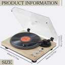 Fully Automatic Belt-Drive Turntable with Premium Cartridge,Hi-Fi,Carbon Fibre Arm,2 Speed, Dust Cover, Anti-Resonance,Adjustable Counterweight,Wood