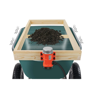 JOYSEUS Soil Sifter with Vibration Motor, Automatic Wooden Sifting Screen, Sieve for Sand Rocks Dirt Compost - 39" x 19.5" Ultra Large to Fit Most Garden Yard Wheelbarrow Carts