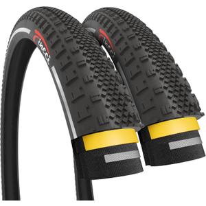 Fincci 700x38c Foldable Bike Tires with Reflective Sidewall  40-622  1mm Anti-Puncture Protection  Pack of 2  for Electric, Gravel, Road, MTB & Hybrid Bicycles