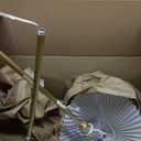 Pleated Fabric Floor Lamp with Warm Light for Living Room Bedroom Gold